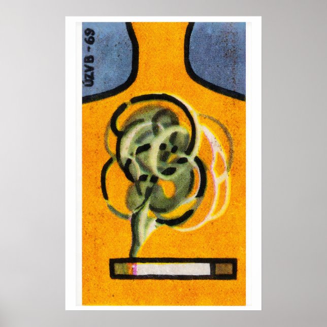 Abstract Swirls Matchbox Art Print, Hungarian Poster (Front)