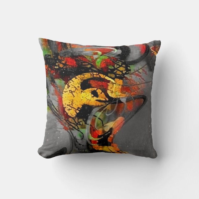 Abstract swirls painting cushion (Front)