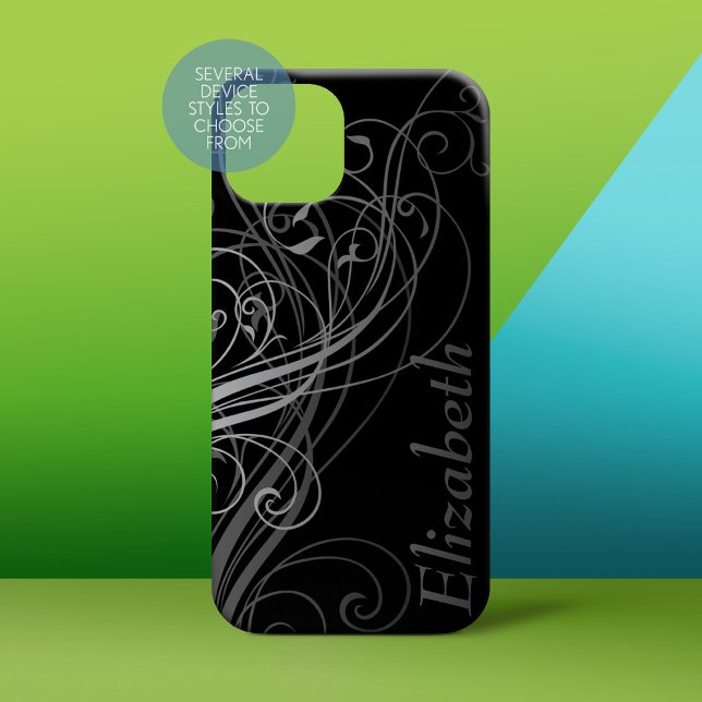 Abstract Swirls with Area for Name (Personalized Phone Case)