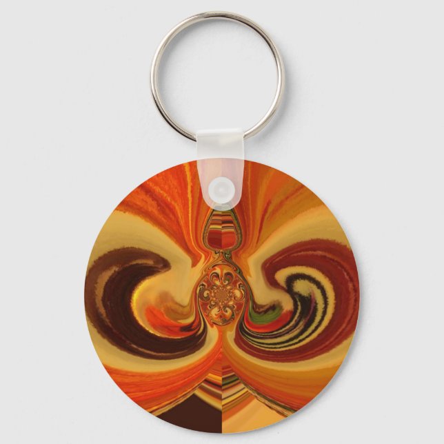 Abstract Swirls with Teardrop Center Art Print Key Ring (Front)