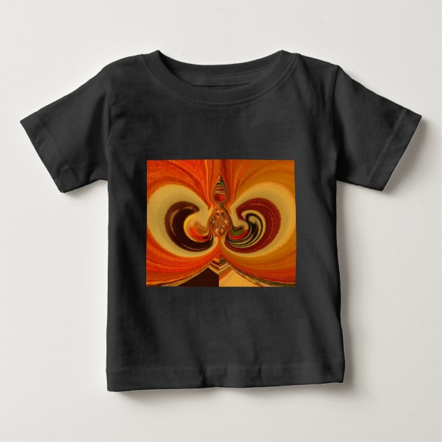 Abstract Swirls with Teardrop Centre Art Print Baby T-Shirt (Front)