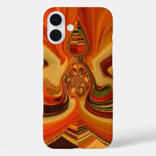 Abstract Swirls with Teardrop Centre Art Print iPhone 16 Plus Case
