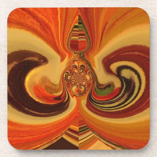 Abstract Swirls with Teardrop Centre Art Print Coaster (Front)