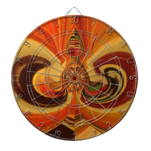 Abstract Swirls with Teardrop Centre Art Print Dartboard