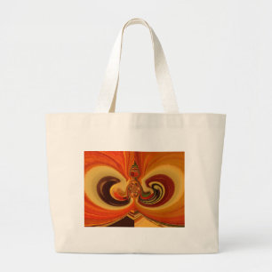 Abstract Swirls with Teardrop Centre Art Print Large Tote Bag