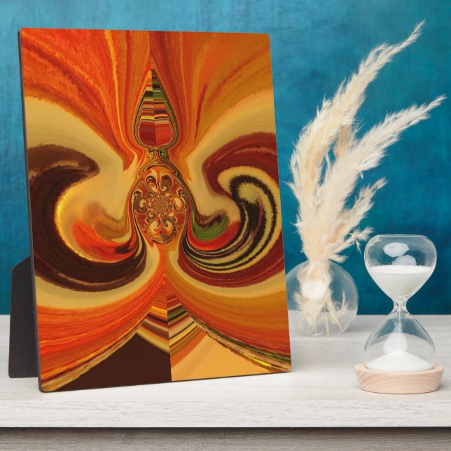 Abstract Swirls with Teardrop Centre Art Print Plaque (Side)