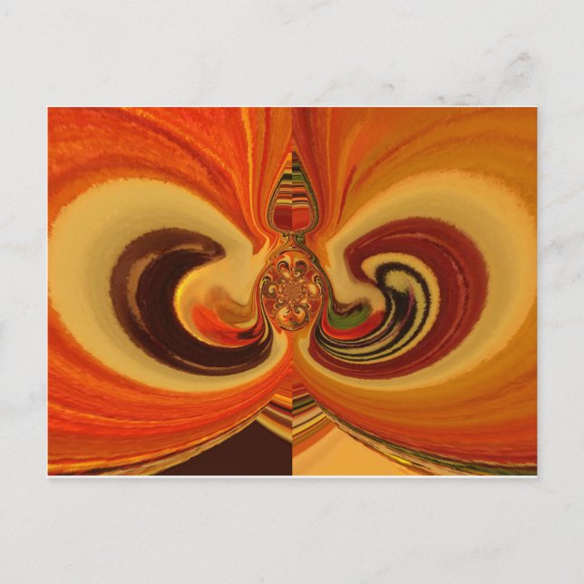 Abstract Swirls with Teardrop Centre Art Print Postcard (Front)