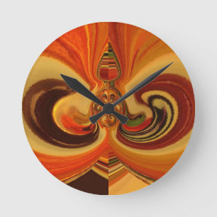 Abstract Swirls with Teardrop Centre Art Print Round Clock
