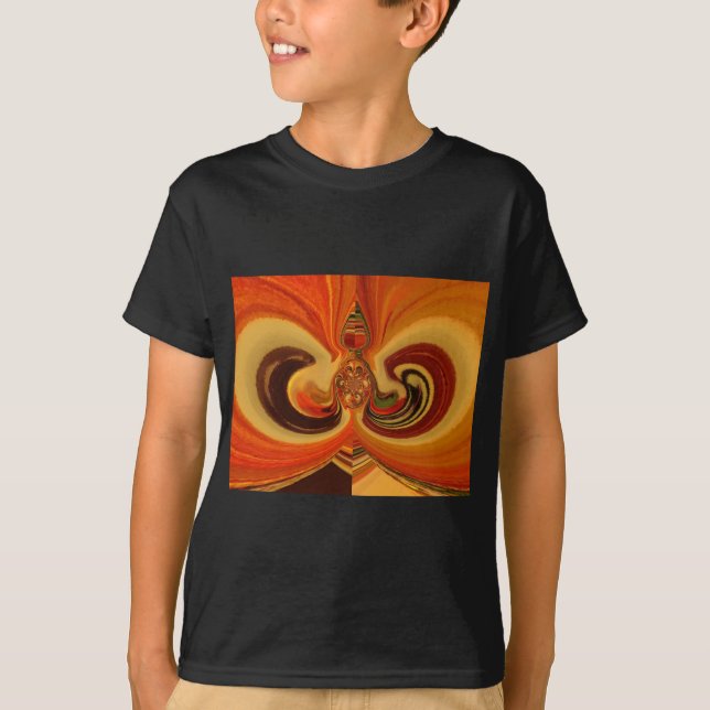 Abstract Swirls with Teardrop Centre Art Print T-Shirt (Front)