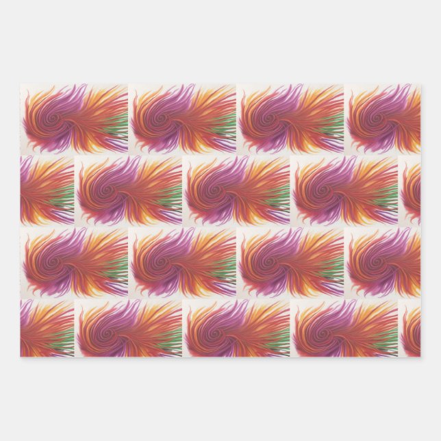 Abstract Swirls  Wrapping Paper Sheet (Front)