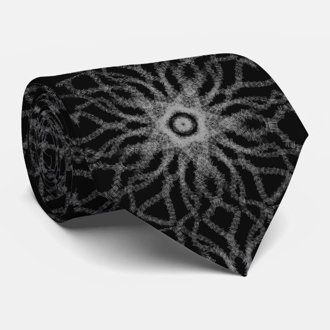 Abstract Symmetrical Cross Hatch Pattern           Tie (Rolled)