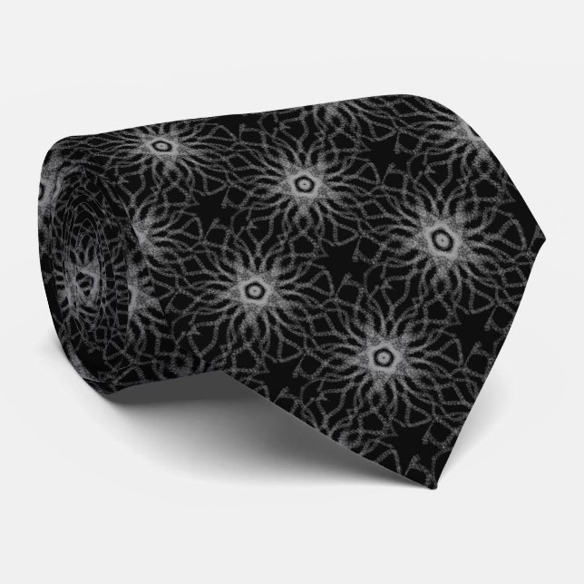 Abstract Symmetrical Cross Hatch Pattern           Tie (Rolled)