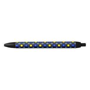 Abstract Symmetrical Geometric Pattern Black Ink Pen