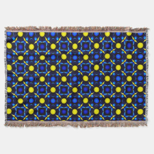 Abstract Symmetrical Geometric Pattern Throw Blanket