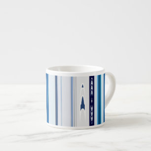 Abstract Symphony in Blue 5 (Vertical Lines) Espresso Cup