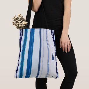 Abstract Symphony in Blue 5 (Vertical Lines) Tote Bag
