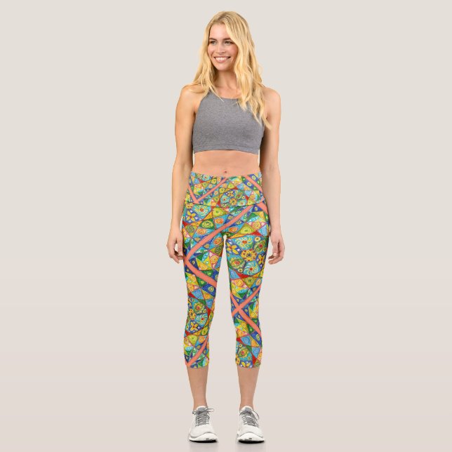 Abstract system capri leggings (Front)