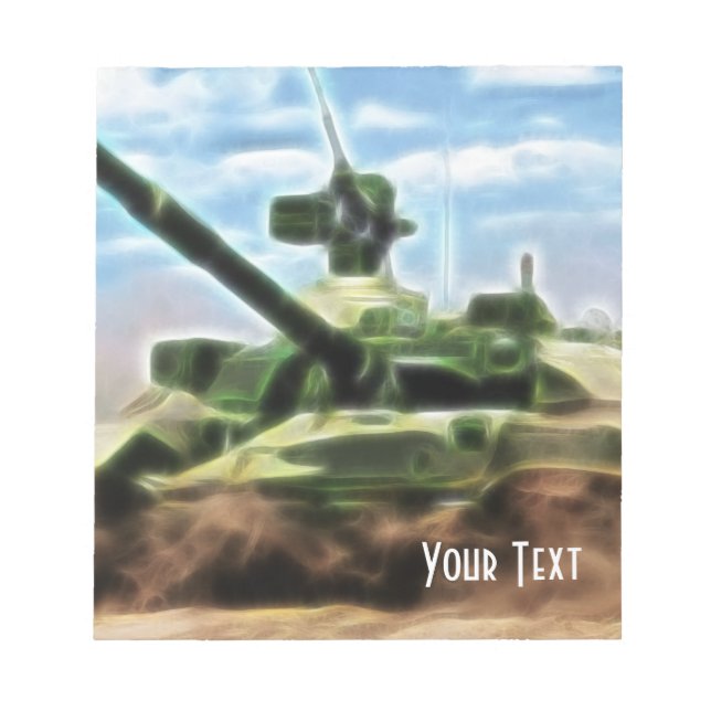 Abstract T-72 Soviet Military Tank Notepad (Front)