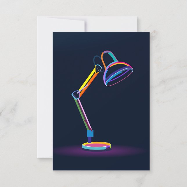 Abstract table lamp RSVP card (Front)