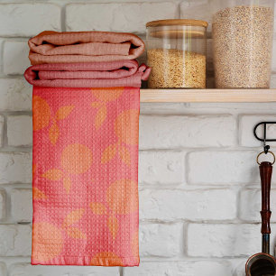 Abstract tangerine pattern tea towel