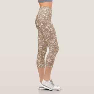 Abstract Taupe Capris for Any Occasion