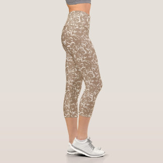 Abstract Taupe Capris for Any Occasion