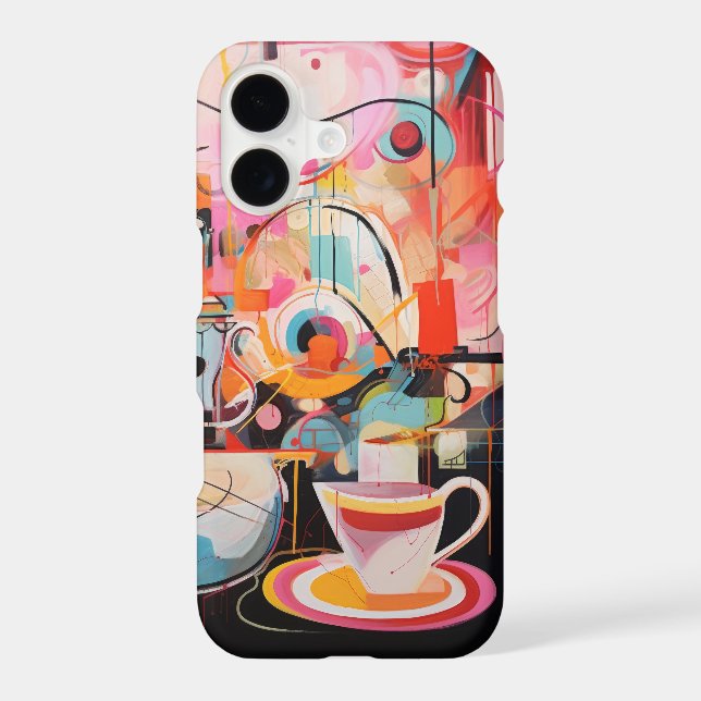 Abstract Teacup Collage - Bright Retro Kitchen (Back)