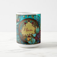 Abstract Teal and pink stained glass Mother's Day