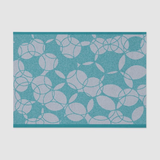 Abstract Teal Circles Pattern Tissue Paper (Front)