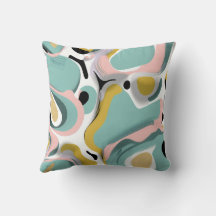 Abstract Teal, Pink and White Design