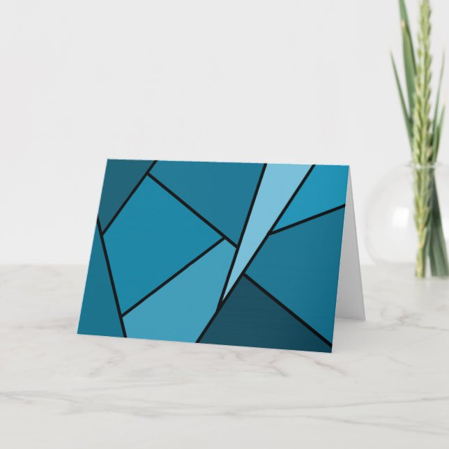 Abstract Teal Polygons Card (Front)