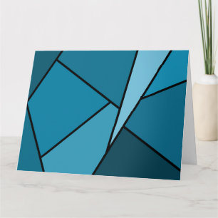 Abstract Teal Polygons Card