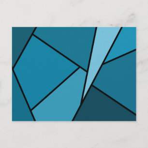 Abstract Teal Polygons Postcard