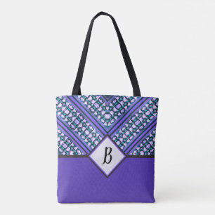 Abstract Teal, Purple & Black Tribal Inspired  Tot Tote Bag