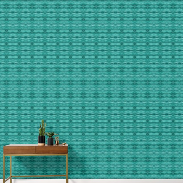 Abstract teal water ripples S-size pattern Wallpaper (Hallway)