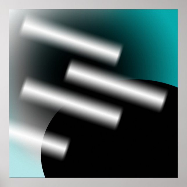 Abstract Teal with Rays of Light AP0005 Poster (Front)