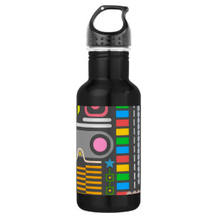 Abstract Technology Control Panel Pattern 532 Ml Water Bottle
