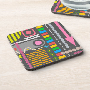 Abstract Technology Control Panel Pattern Coaster