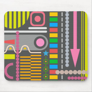 Abstract Technology Control Panel Pattern Mouse Pad