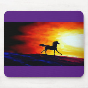 Abstract Template Running Horse Freedom Calling Mouse Pad