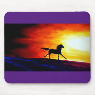 Abstract Template Running Horse Freedom Calling Mouse Pad