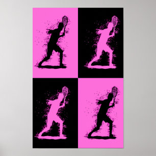 Abstract Tennis Player - Watercolor style  Poster
