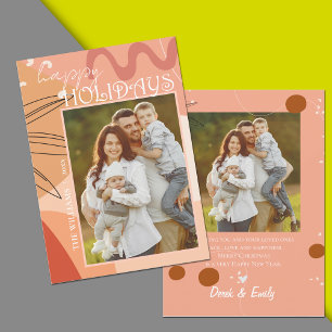 Abstract Terracotta Design Photo Happy Holidays 