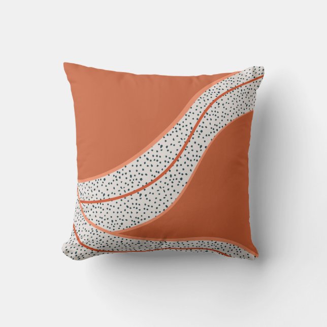 Abstract Terracotta Dots Cushion (Front)