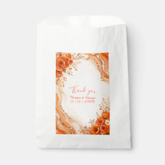 Abstract Terracotta orange fluid marble Wedding Favour Bag