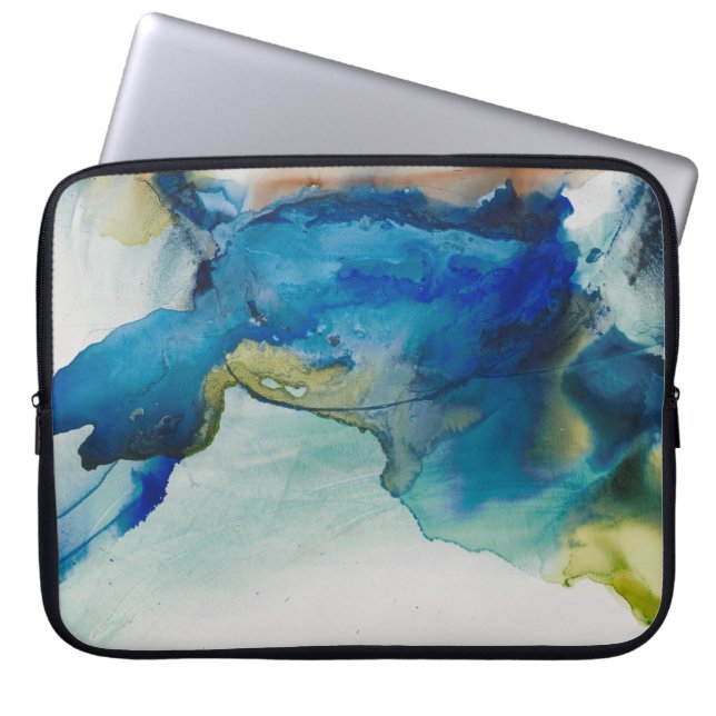 Abstract Terrain - Blue Laptop Sleeve (Front)