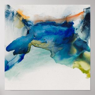 Abstract Terrain - Blue Poster