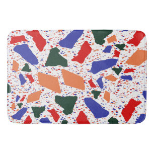 Abstract Terrazzo Hand Drawn Colourful Pattern Bat Bath Mat