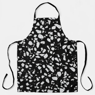 Abstract Terrazzo Mosaic Black and White Pattern   Apron