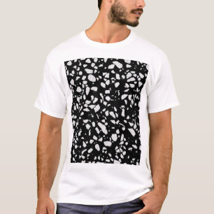 Abstract Terrazzo Mosaic Black and White Pattern T-Shirt